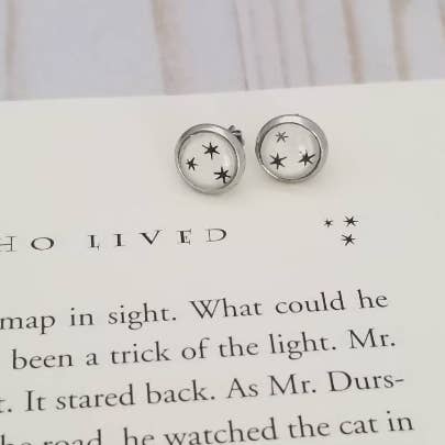 Star Book Page Earrings for wholesale by Erin Casey Crafts