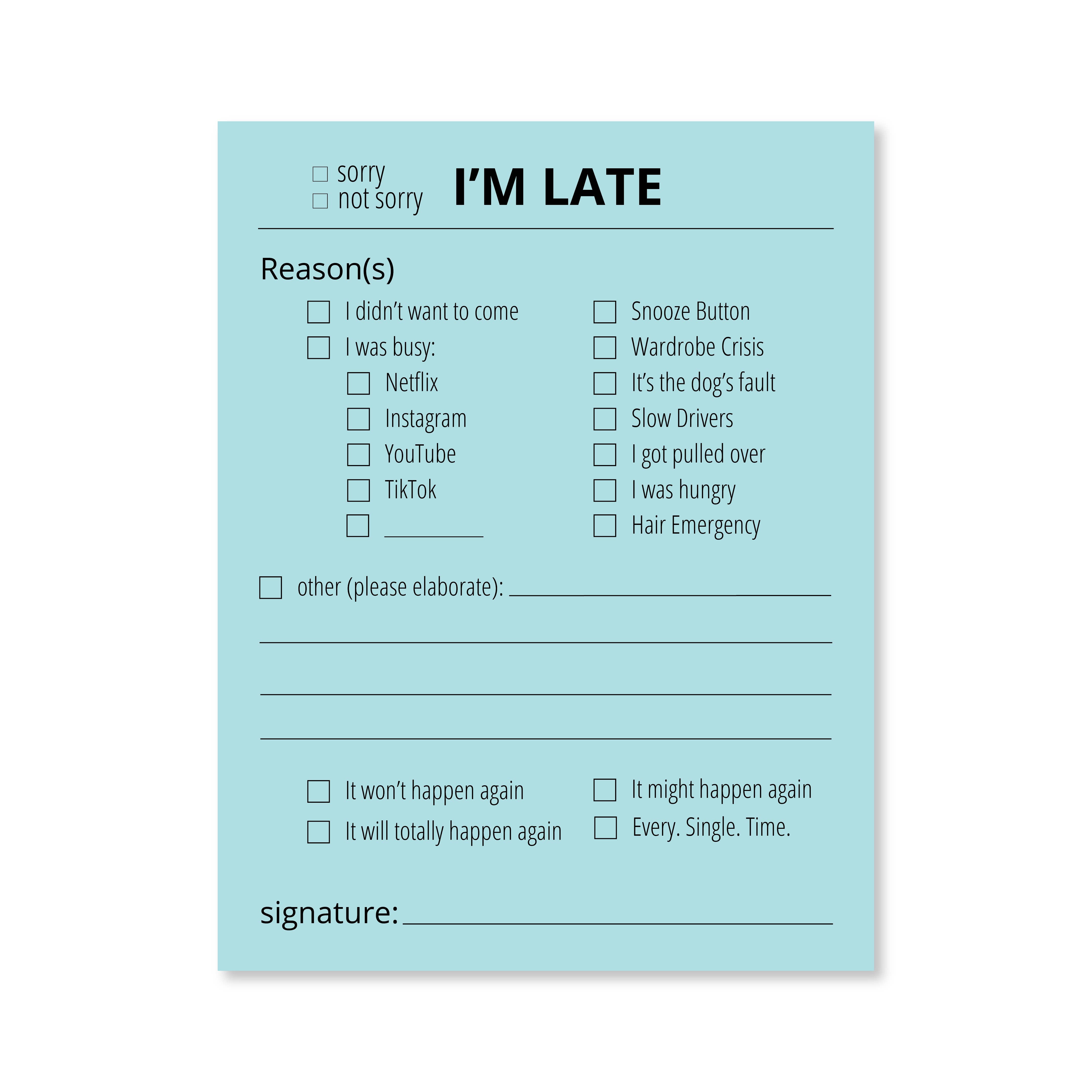 Public School Paper Co. - Wholesale Stationery/Notecard Set - Late Notes1