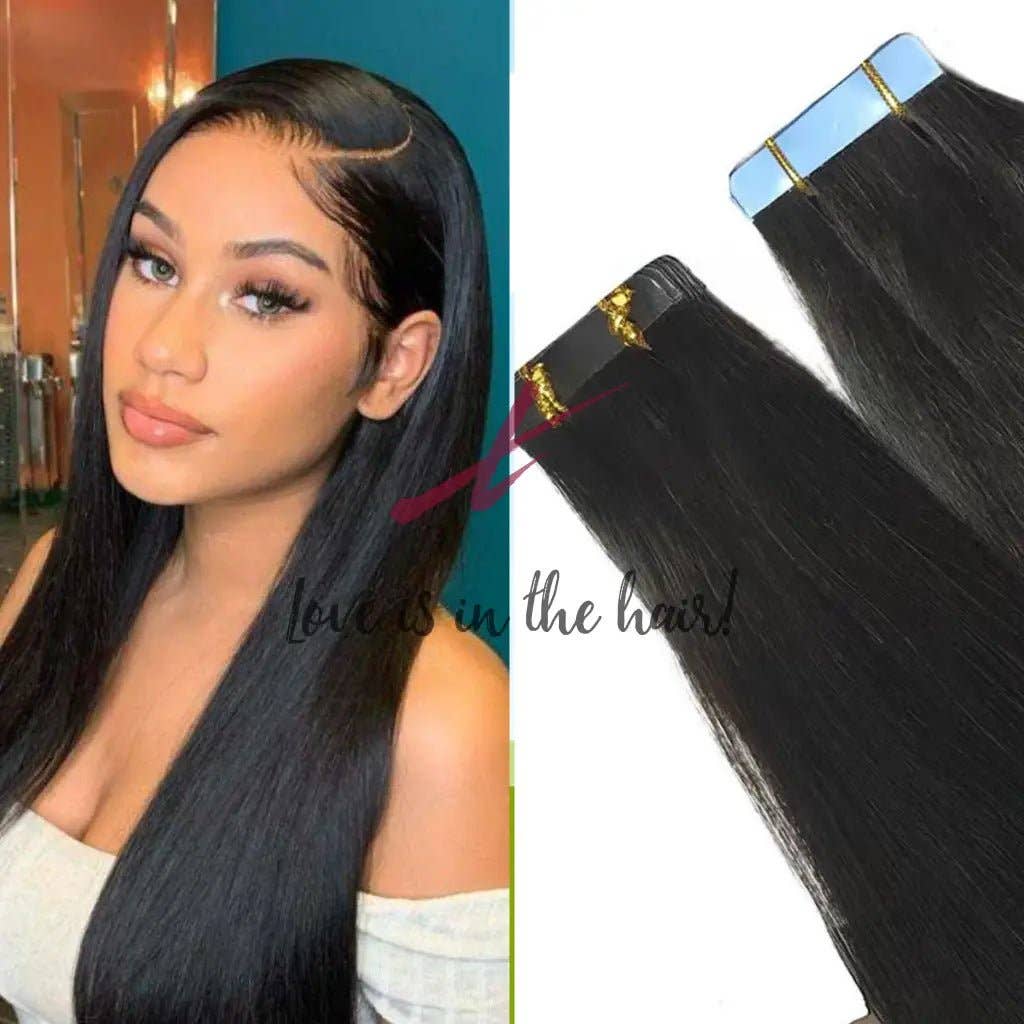 Natural Color B  Silky Straight | Tape In Human Hair Extensions | Brazilian V for wholesale on Faire11