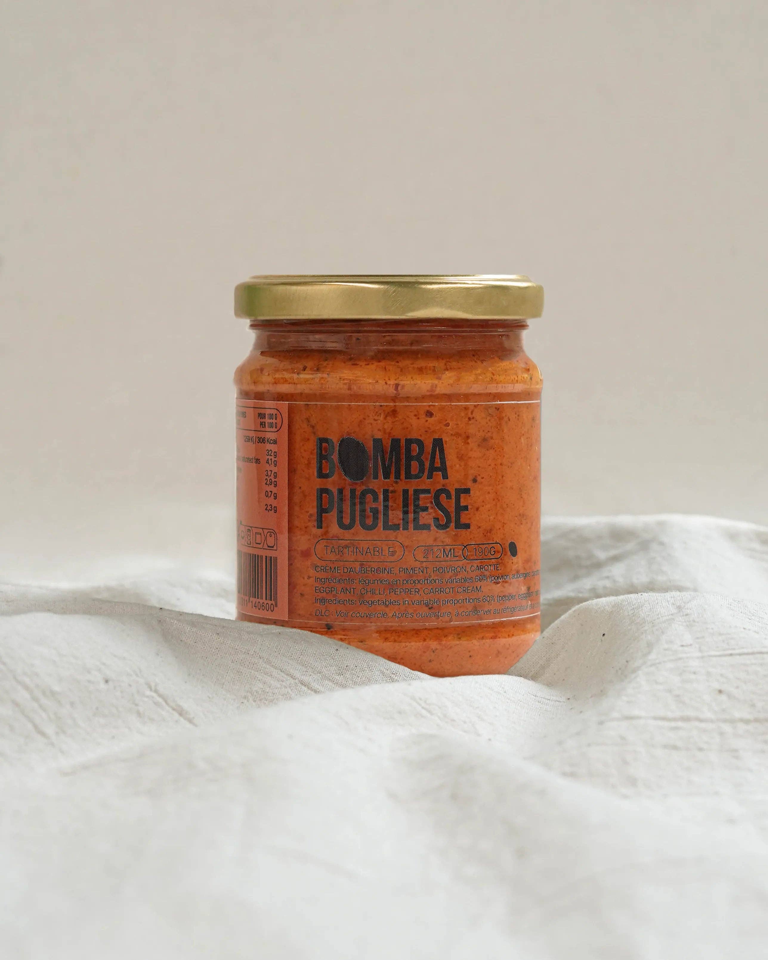 OLIO DI SERRA - Wholesale Sauce - Pugliese bomba - Eggplant cream, chili, bell pepper, and carrot (190g)1