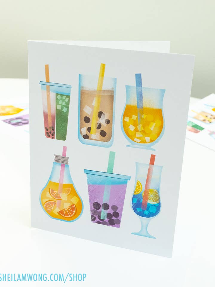 Let's Get Boba - Greeting Card for wholesale by Sheila Wong