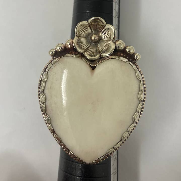 Bone Heart flower Ring for wholesale by Kathmandu Jewelry