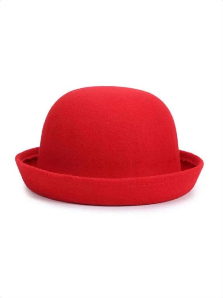 Girls Red Bowler Hat for wholesale by Mia Belle Girls • Wholesale