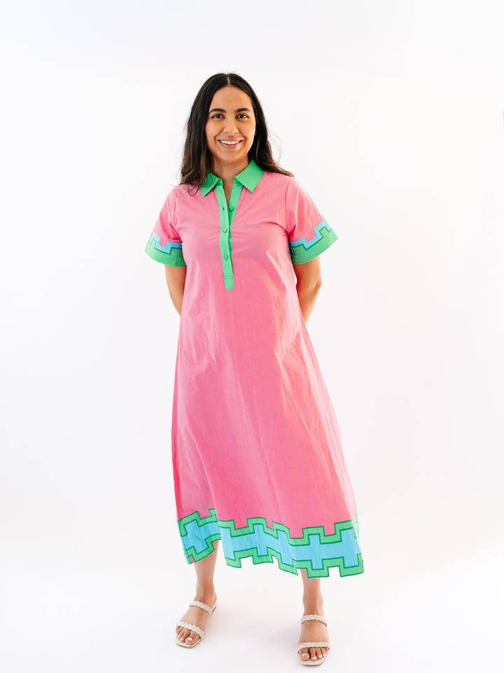 Pink Drink Colorblock Mary Maxi Dress for wholesale on Faire1