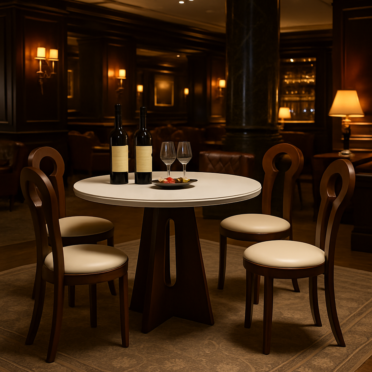 HOMYCASA DESIGN INC - Wholesale Sideboard - Luxury Private Club Dining Area with Marble Dining Set6