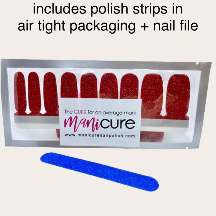 ManiCURE Nail Polish – Engroshandel Negledesign – Marineblå Solid Finish, Manicure Ægte neglelakstrimler, Tør neglelak, Negleindpakninger, Klistermærker, Langvarig, Ikke