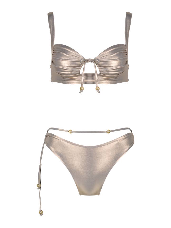 MALILUHA - Wholesale Two Piece Swimsuit - Women's - Albina Bikini Metallic Mocha4