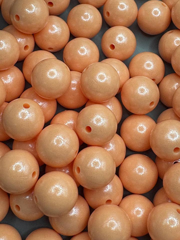 Opal Silicone Beads - 15mm - peach - 10 beads for wholesale by ASAP Craft Supplies