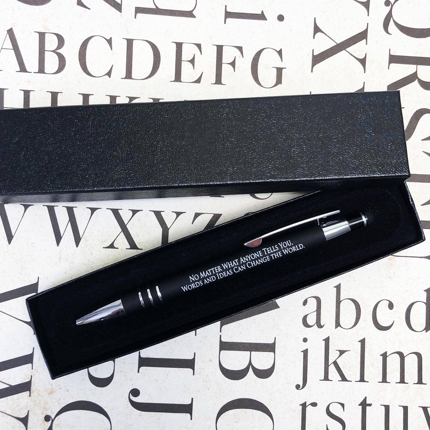 Fly Paper Products - Wholesale Pen - Words and Ideas Aspiring Writer Black Stylus Pen4