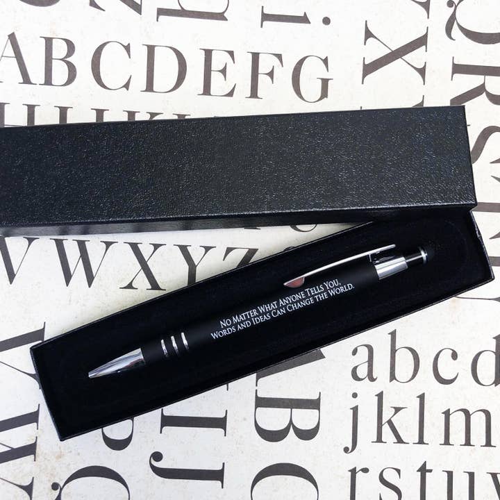 Fly Paper Products - Wholesale Pen - Words and Ideas Aspiring Writer Black Stylus Pen4