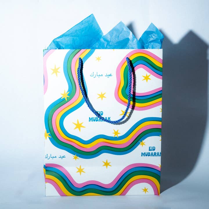 Eid Mubarak Rainbow Gift Bag for wholesale by The Ramadan Edit