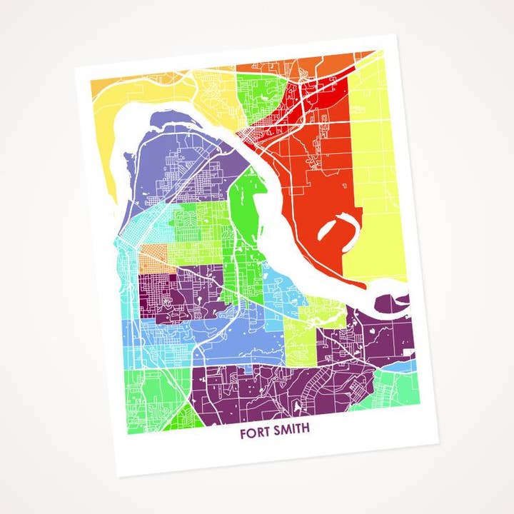 Juanita's Adventures - Wholesale Art Print - Fort Smith Arkansas Map Print