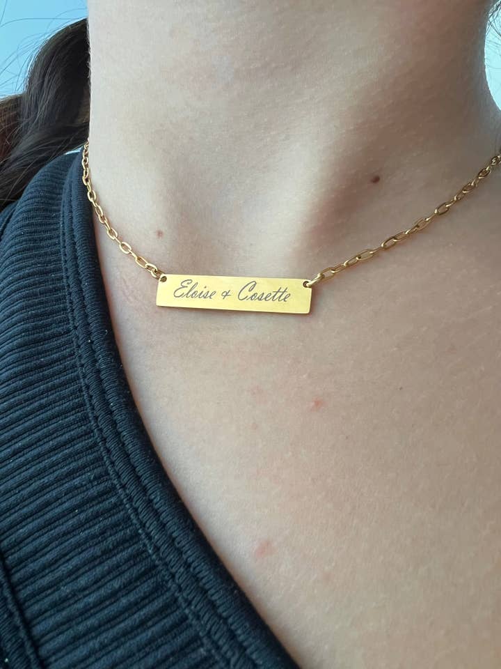 Engravable Paperclip Necklace for wholesale by House of Jewels Miami