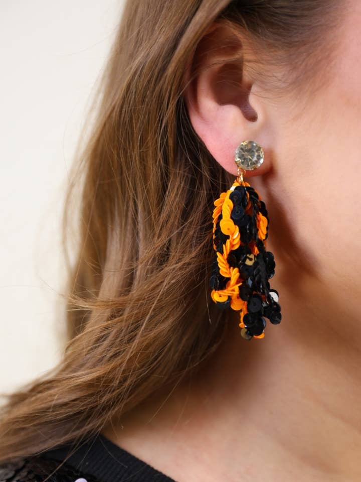Spirit Sequin Fringe Earrings for wholesale by Jess Lea