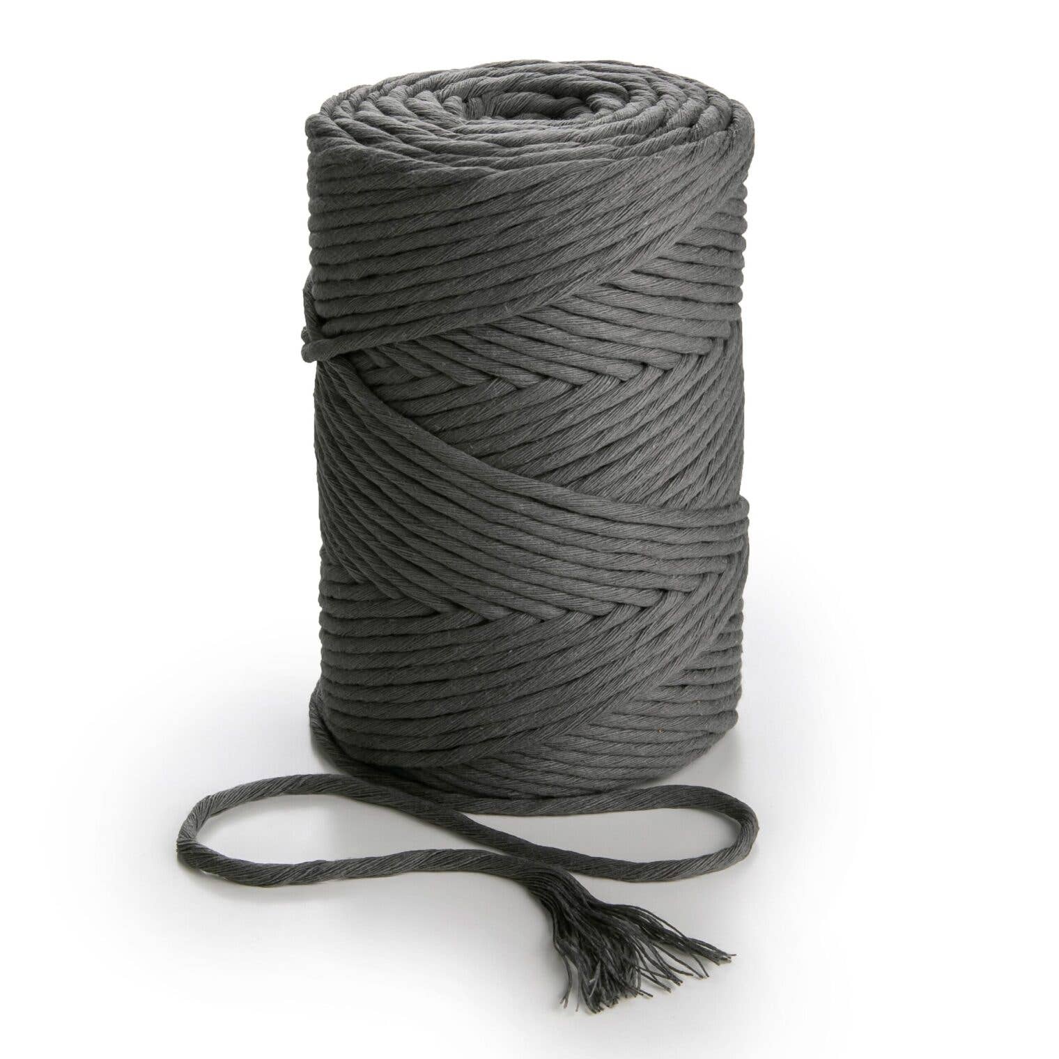 MB Cordas - Wholesale Craft Supplies - 3MM Single Twisted 500g Macrame Cotton Cord DARK GREY 140m Macrame String 1 PLY Craft Rope1