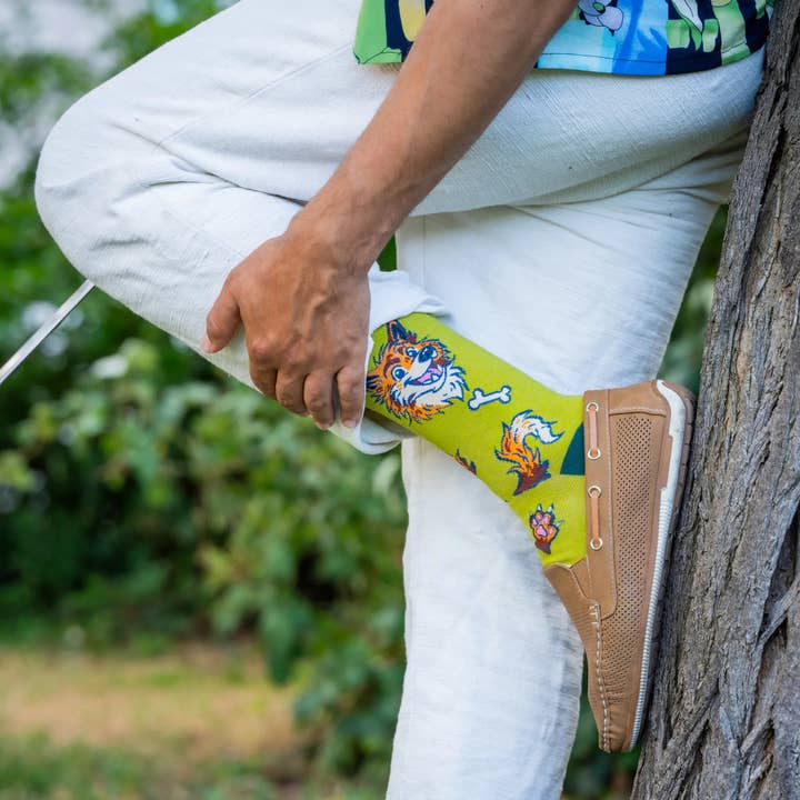 Groene Harige Wolf - Kunstsokken voor wholesale door Play.Gay