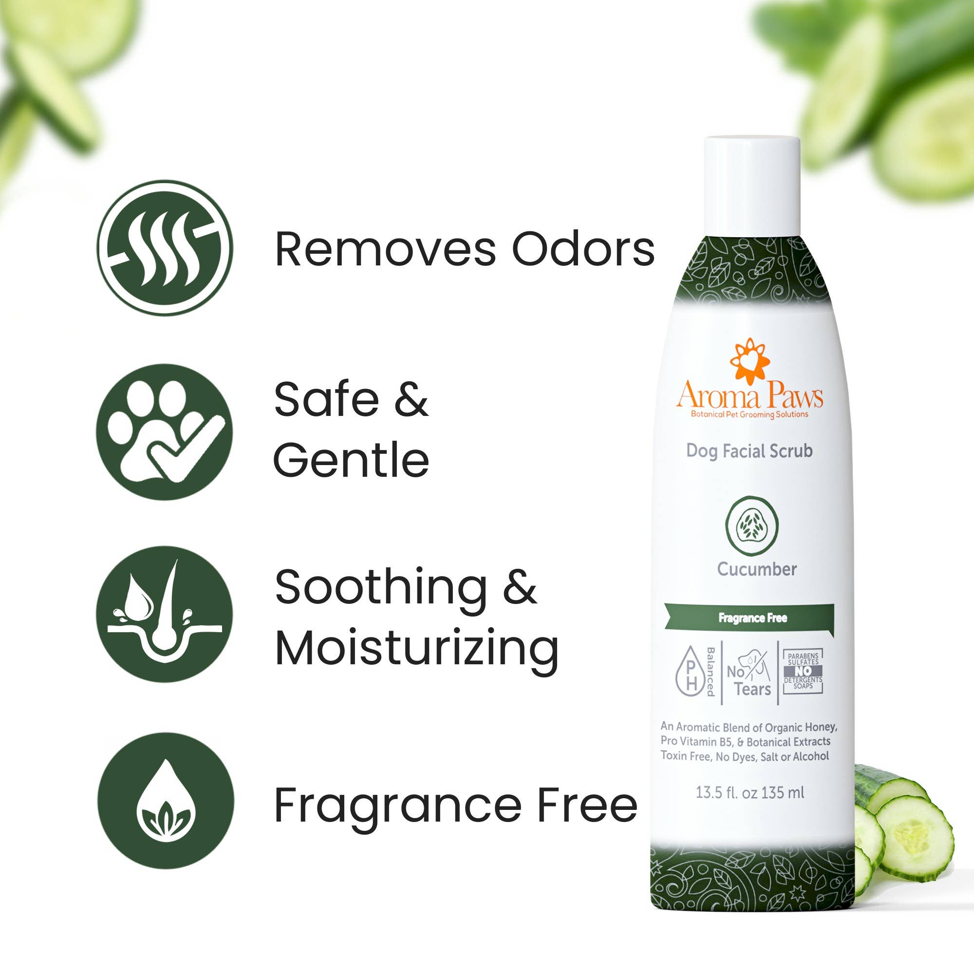 Aroma Paws - Wholesale Pet Grooming Aid - Dog - 13.5 Oz. Organic Cucumber & Aloe Facial Scrub2