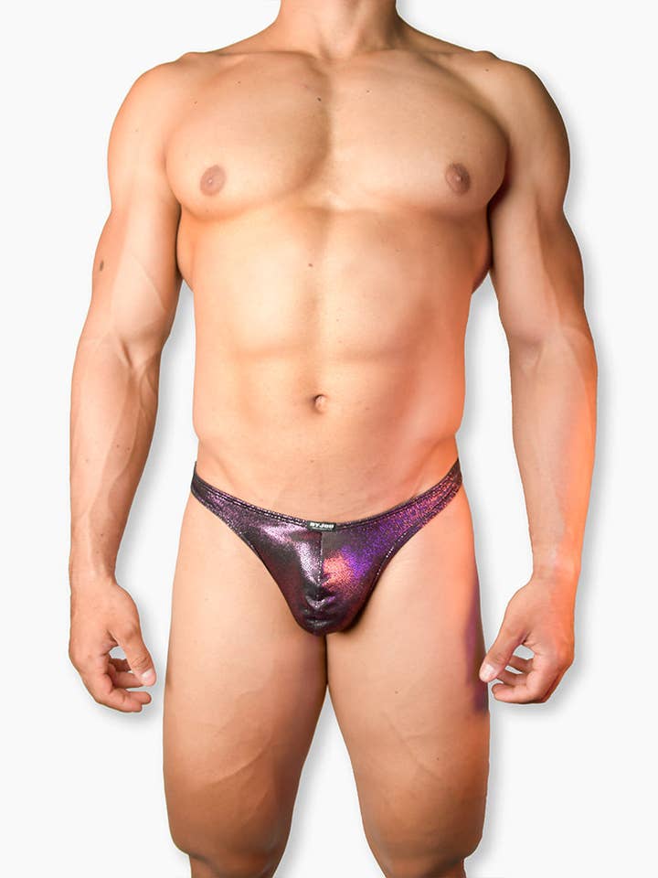 Men's Glitter Tanga Thong Underwear Fantasy Purple TBBMOR02 for wholesale by Byjou and Duha