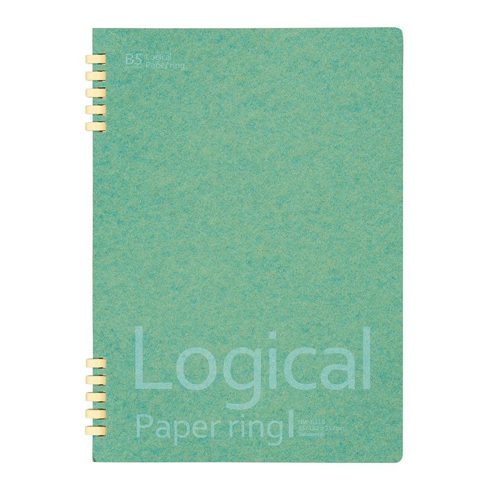 NAKABAYASHI Stationery - Wholesale Notebook - 100% Paper Ring Notebook A4-7mm Forest Blue/6mm Forest Green1