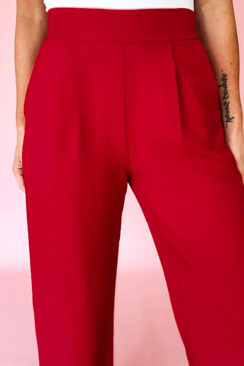 FULL TIME PURCHASE - Wholesale Pants - Women's - Pleated Pull On High Elastic Waist Loose Straight Pants4