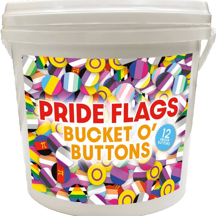 Great Stuff Novelties (GSN) by NMR Brands - Wholesale Lapel Pin/Button - 144 Unit Bucket o' Buttons - Pride Flags