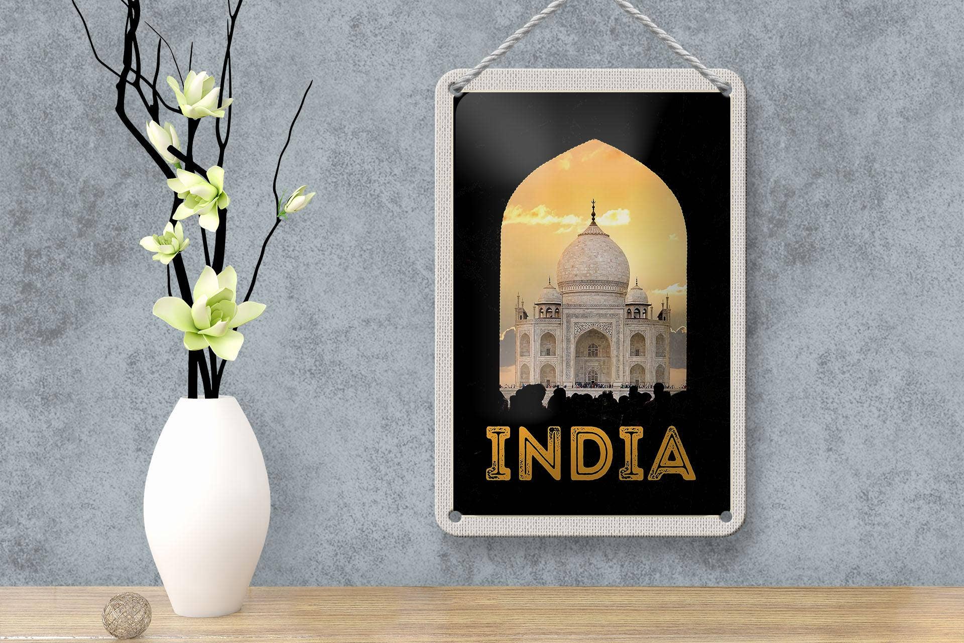 Femer – Sinal por atacado – Sinal de viagem em metal 12x18 cm Índia mesquita branca religião Sinal de islamismo3