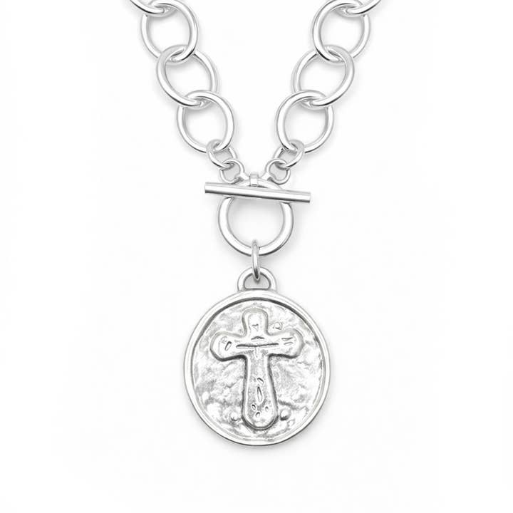 Collana in argento d'eredità con anello circolare e angelo custode per la vendita all'ingrosso da parte di PowerBeads by jen