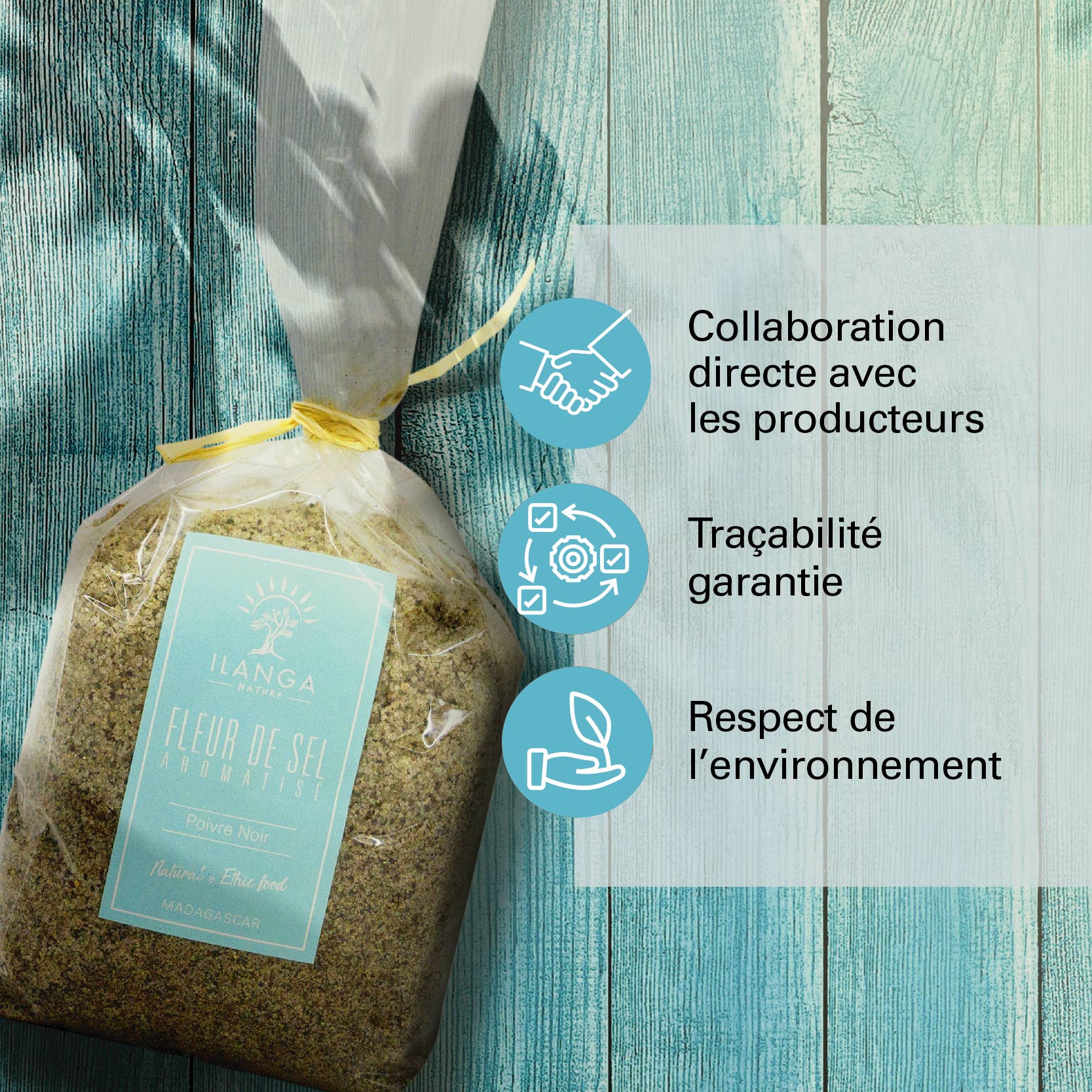 Ilanga Nature - Wholesale Salt & Pepper Mix - Fleur de Sel Black Pepper 500g3