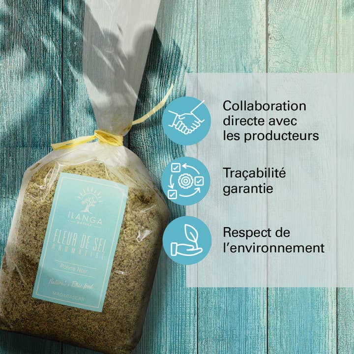 Ilanga Nature - Wholesale Salt & Pepper Mix - Fleur de Sel Black Pepper 500g3