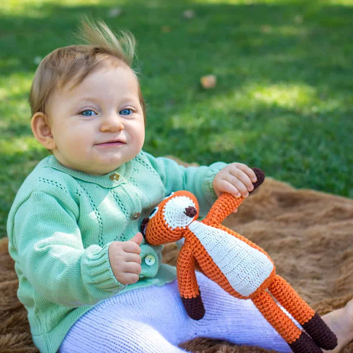 SindiBaba - Wholesale Stuffed/Plush Toy - Kids & Baby - Crocheted cuddly toy fox FRED (organic)5