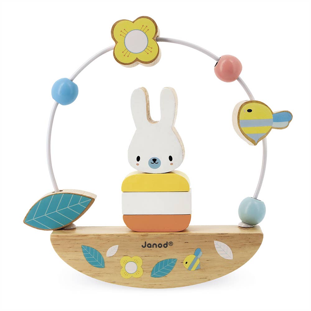 Janod - Wholesale Wood Toy - Kids - Pure - Bead Maze and Rocking Rabbit2