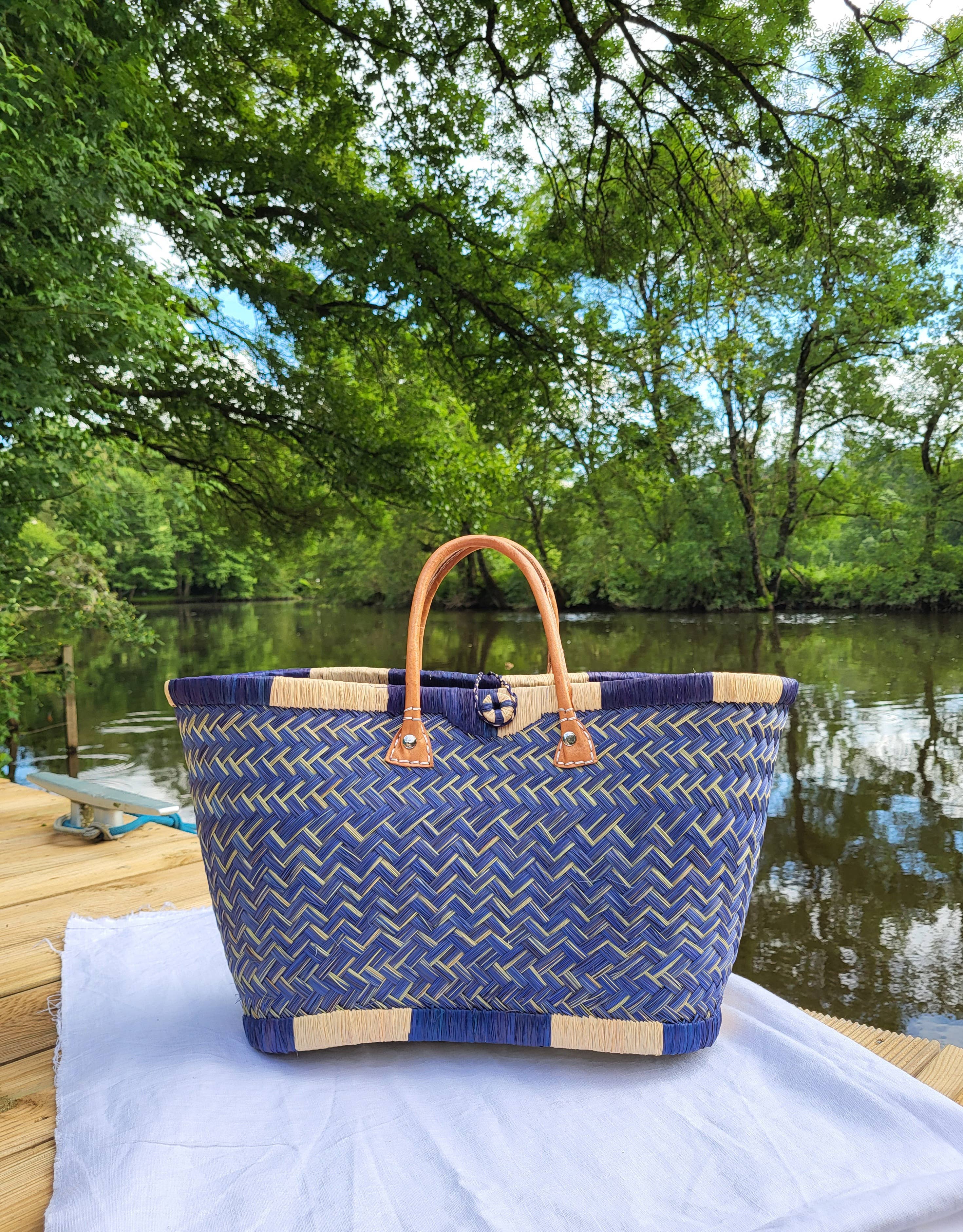 Nature et Fibre - Vente Sac de plage - Paniers artisanaux colorés en fibres naturelles2