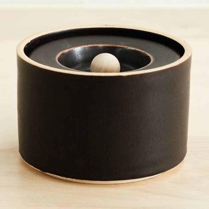 JordanBCeramics - Wholesale Jar - Stacking Ceramics Black Matte Lidded Jar