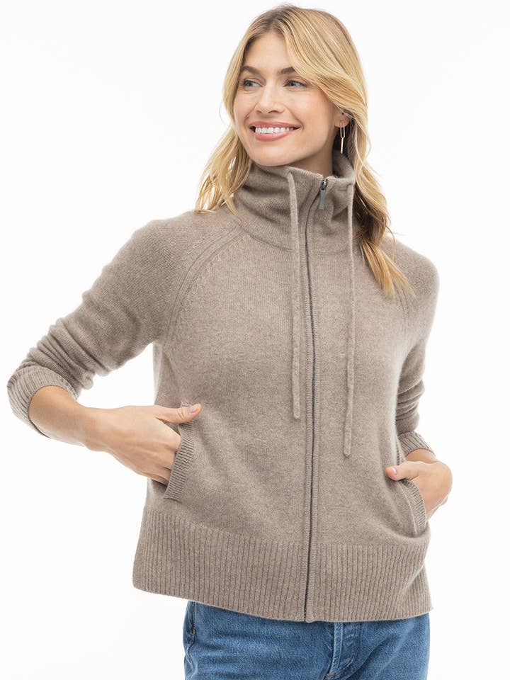 Casaco de cashmere com cordão por atacado de Pura Cashmere