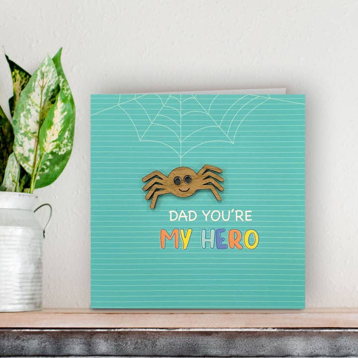 Papa, Jij Bent Mijn Held, Spin - Vaderdagkaart voor wholesale door KDee Designs