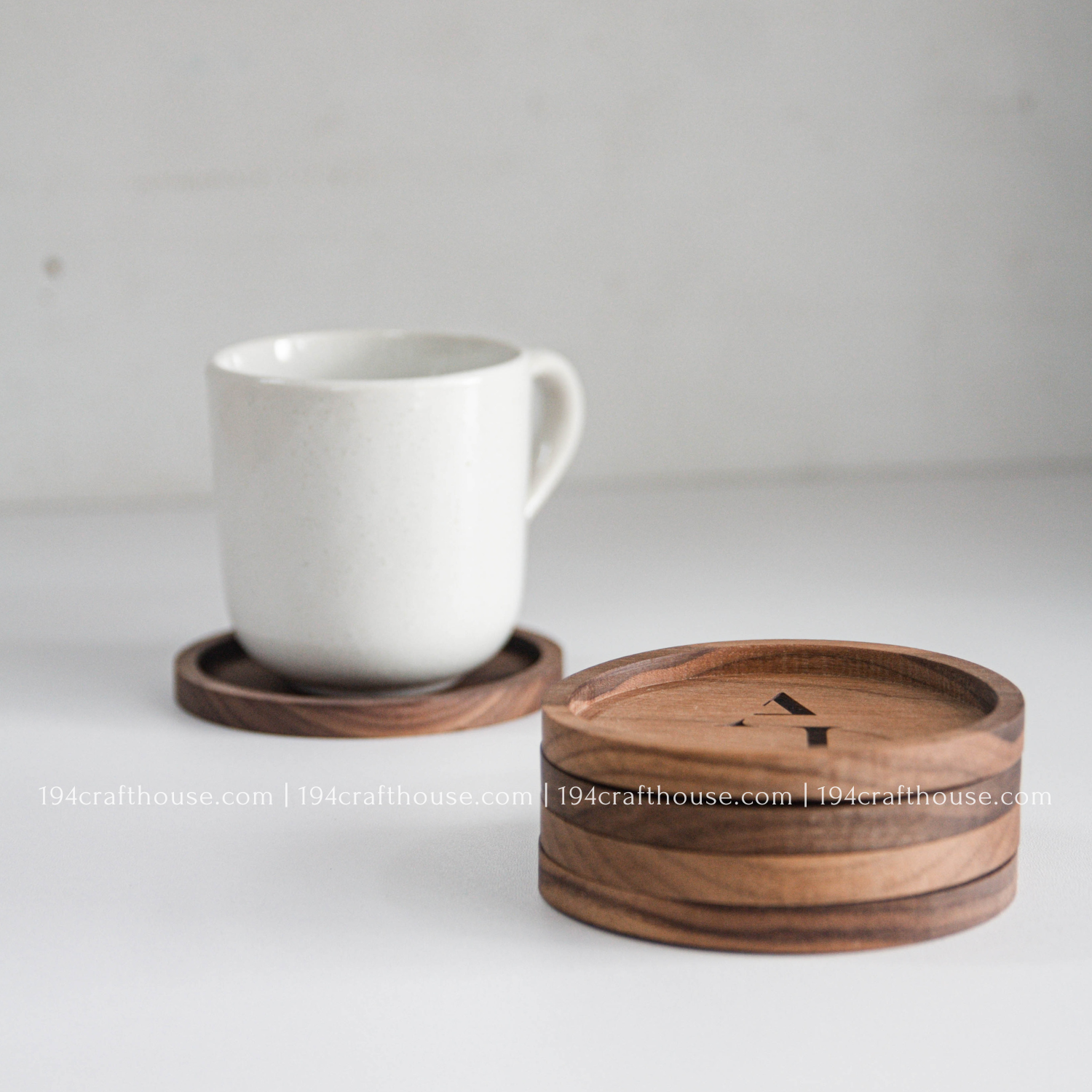 194 Craft House - Wholesale Coasters - Custom Logo Engraved Round Wood Coaster - Home Decor & Gifts3