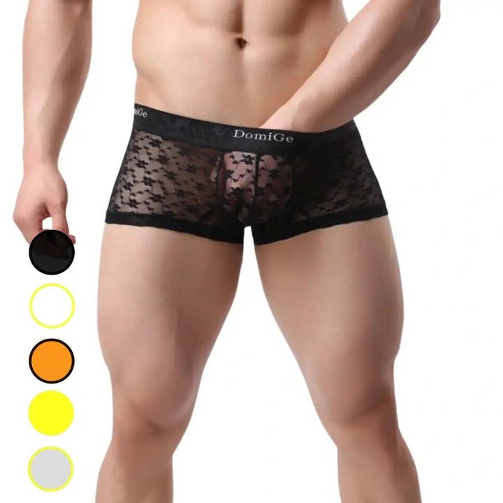 Slip da uomo in mesh e velato con elegante cintura con logo: biancheria intima maschile per il massimo comfort e seduzione per la vendita all'ingrosso da parte di DomiGe
