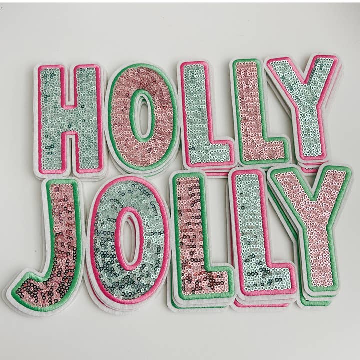 TEELUX - Wholesale Patch - 10.5" HOLLY JOLLY - SEQUIN Patch