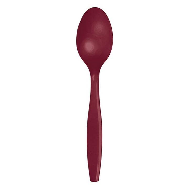 Cucchiai in plastica premium bordeaux, confezione da 288 per la vendita all'ingrosso da parte di KT Supply