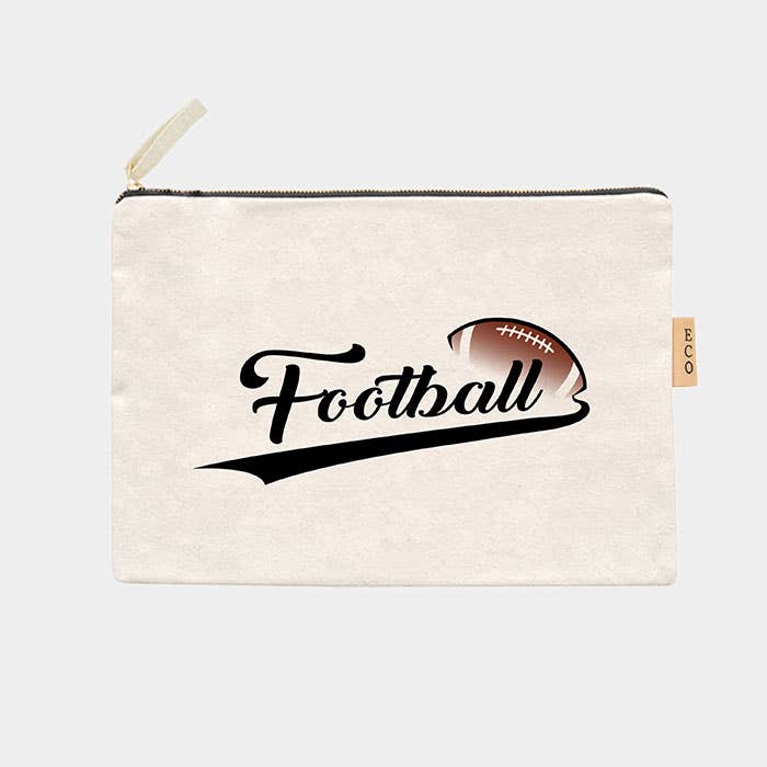 Football Message Cotton Canvas Eco Pouch Bag for wholesale by Sensibling Corp.