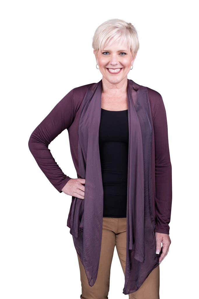 TINA Stephens Italy/Tees By Tina – wholesale Kofta - Dam – Carla Open Cardi w/Silk Trim (CLS201)34