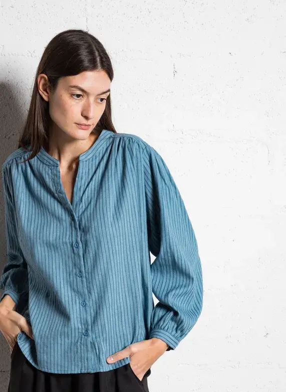 The Korner - USA - Vendita all'ingrosso Camicetta - Donna - T24219128-Camicetta a righe in cotone da donna6