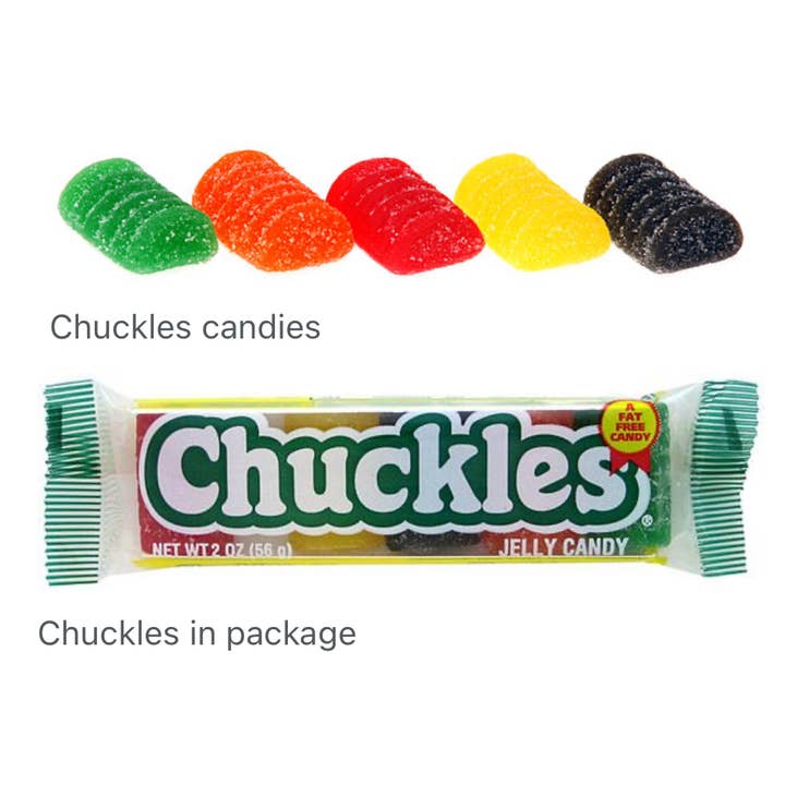 O'Shea's Candies Sweet Shop - Wholesale Hard Candy - Nostalgic 1921 Original 5 Flavor CHUCKLES - 24ct Display Box1