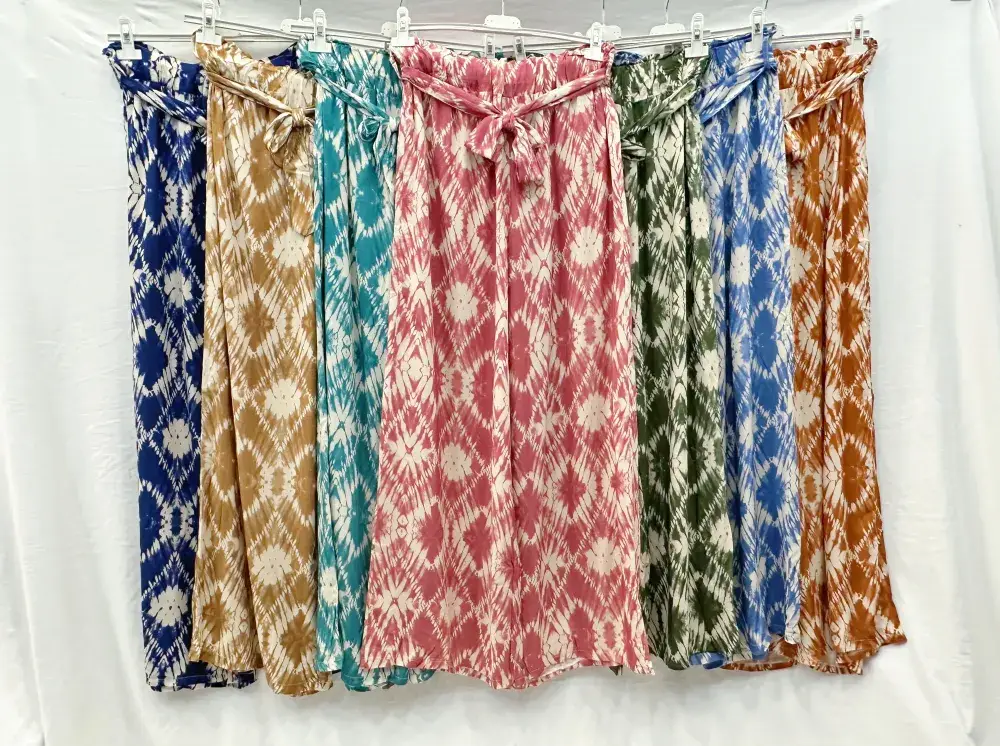 Mimi & Gogo - Wholesale Pants - Women's - Tie-dye effect printed pants @1105_PaIlmprime3