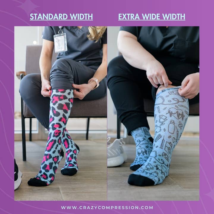 Crazy Compression - Wholesale Socks - Unisex - 360 Calavera Purple OTC Compression Socks (Standard & Extra Wide)