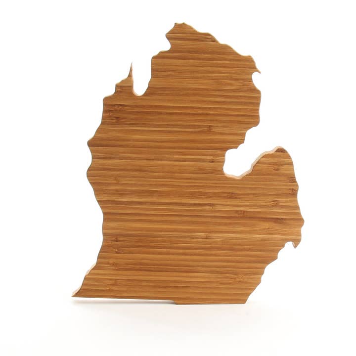 State Strong USA - Wholesale Cutting Board - Michigan State Shape Bamboo Large Cutting Board