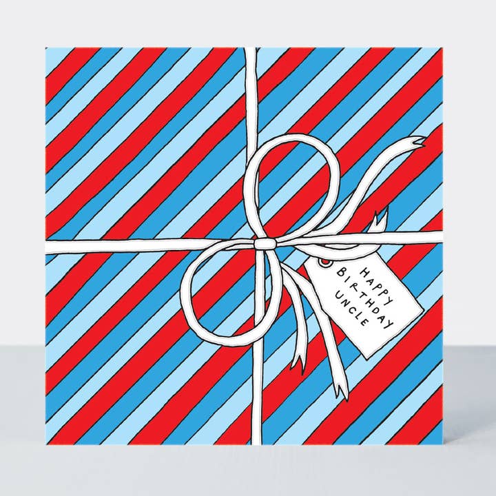 Verstrooid - Oom Verjaardag/Grote Gestreepte Kaart voor wholesale door Rachel Ellen Designs