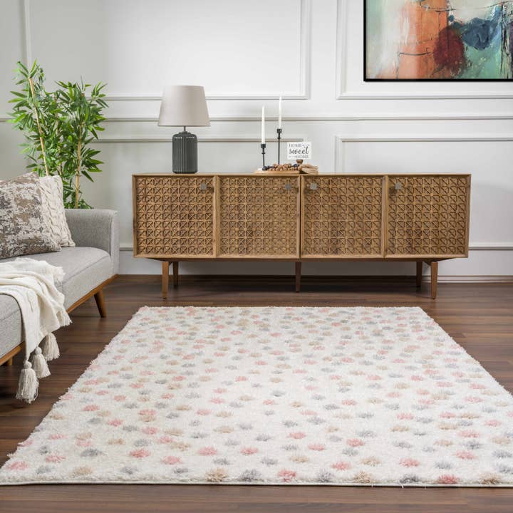 Cansu Pink & Cream Dotted Area Rug and other Purchase Wholesale can gaskocher. Free Returns & Net 60 Terms on Faire trending on Faire.