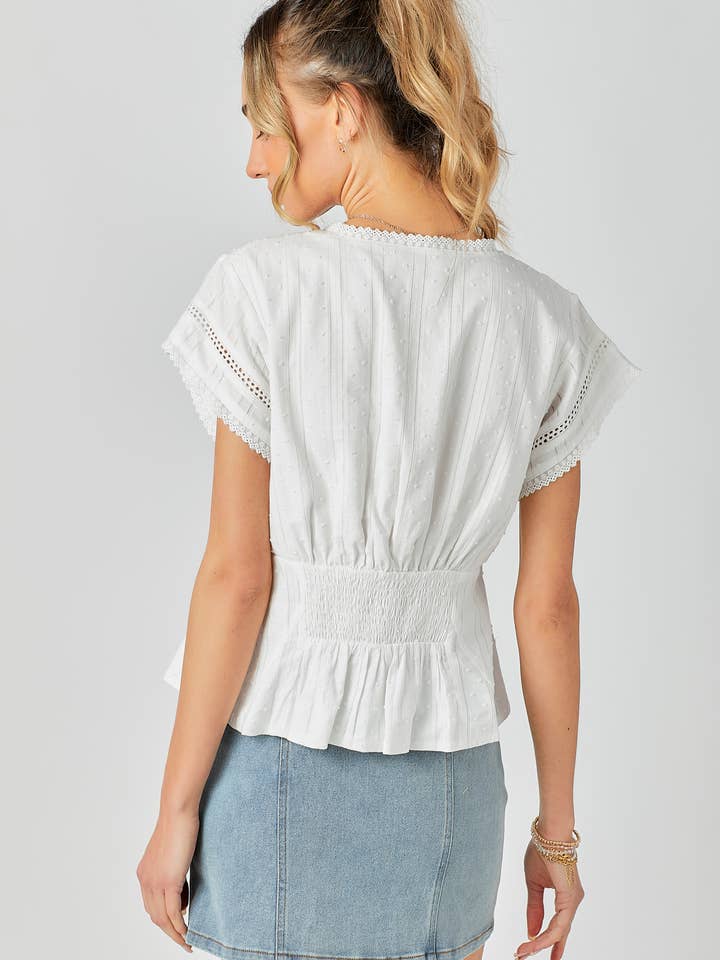 BABY PINK – Engroshandel Strikket top - Dame – Blondekombination Peplum Top20