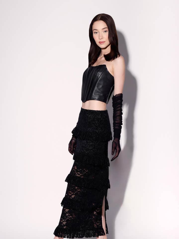 Paige Skirt, Black Lace for wholesale by Walter Baker